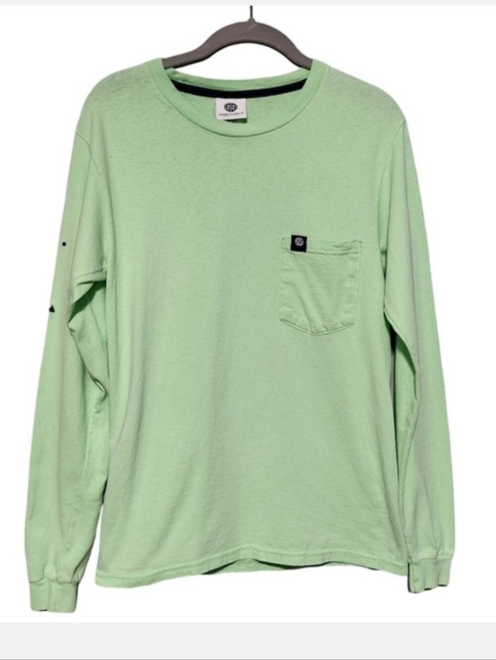 SIMPLY SOUTHERN Long Sleeve Tee Womens Small Green Pink Preppy Coastal - Picture 2 of 6